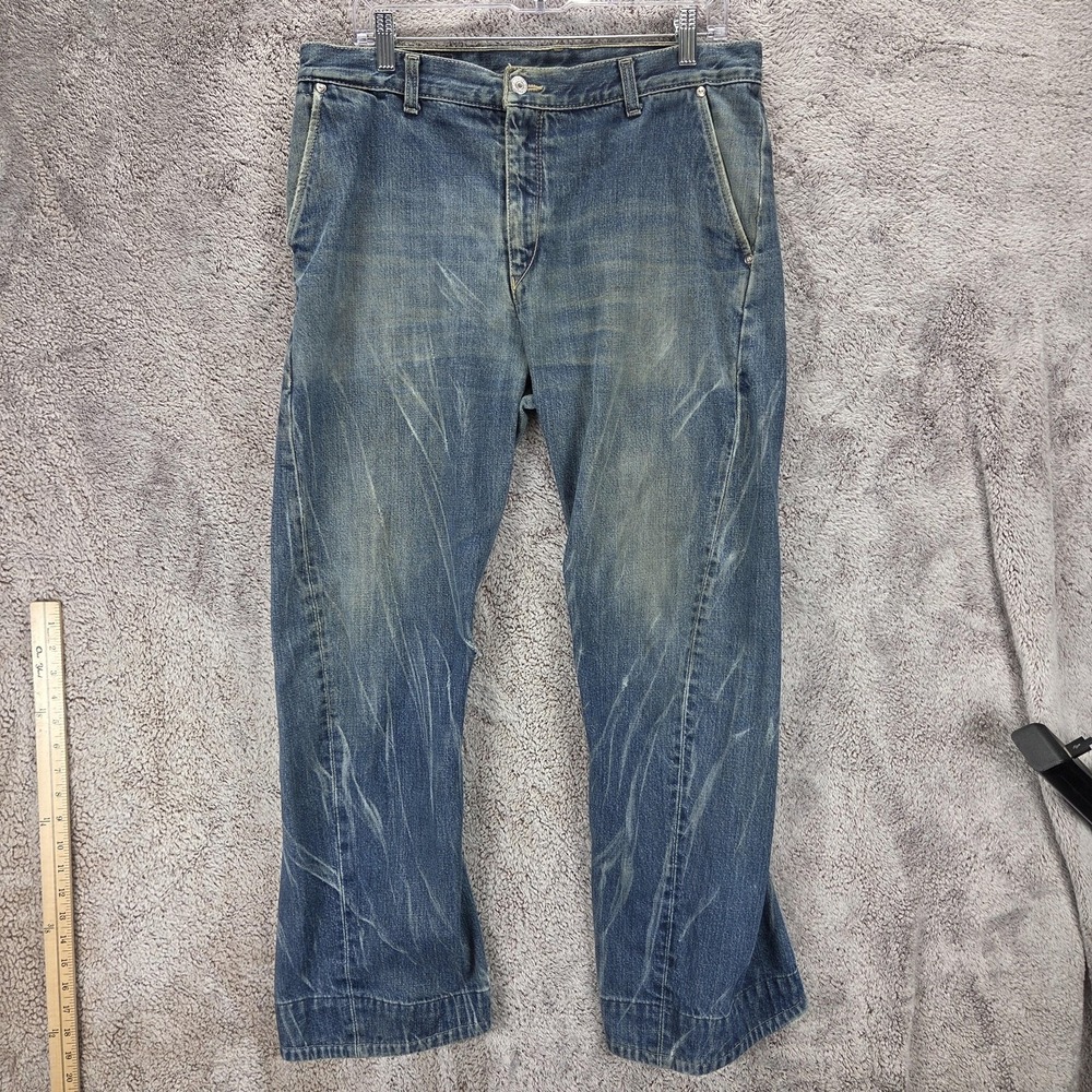 Vintage Levis Engineered Jeans Mens Blue Twisted Zip Fly Medium Wash Fits 34x30
